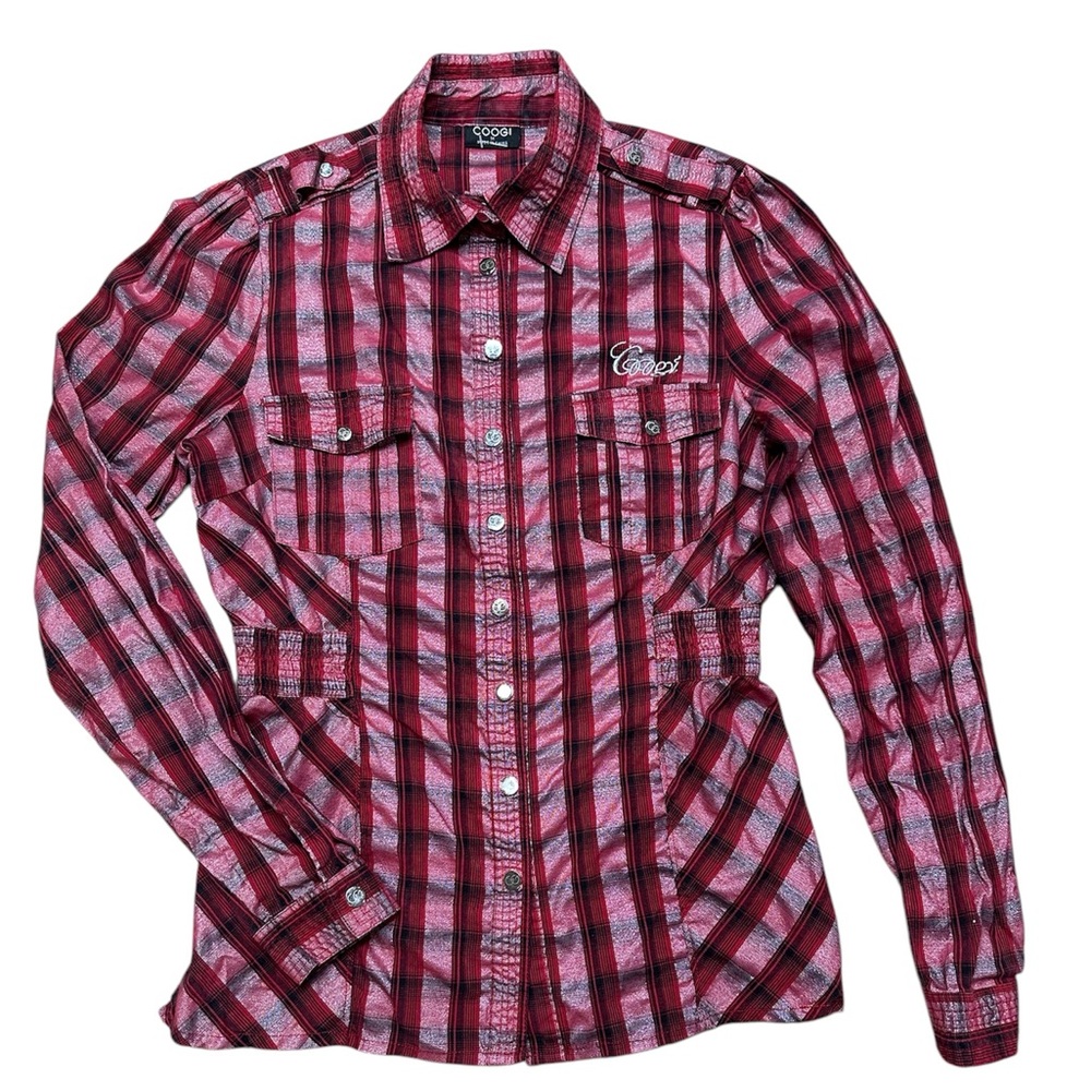 WOMENS COOGI PLAID BUTTON UP W/CLASP BUTTONS